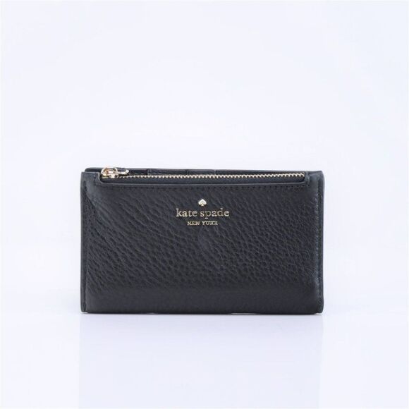 NWT Kate Spade Small Pebble Leather Small Slim Wallet Black - Picture 4 of 9